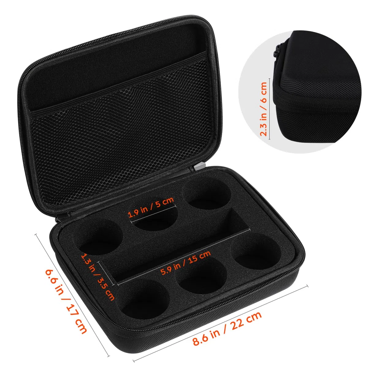 WOONEKY Yoyo - Custodia per riporre accessori e giocattoli, con imbottitura interna e rete con cerniera, pratica per viaggiare e casa