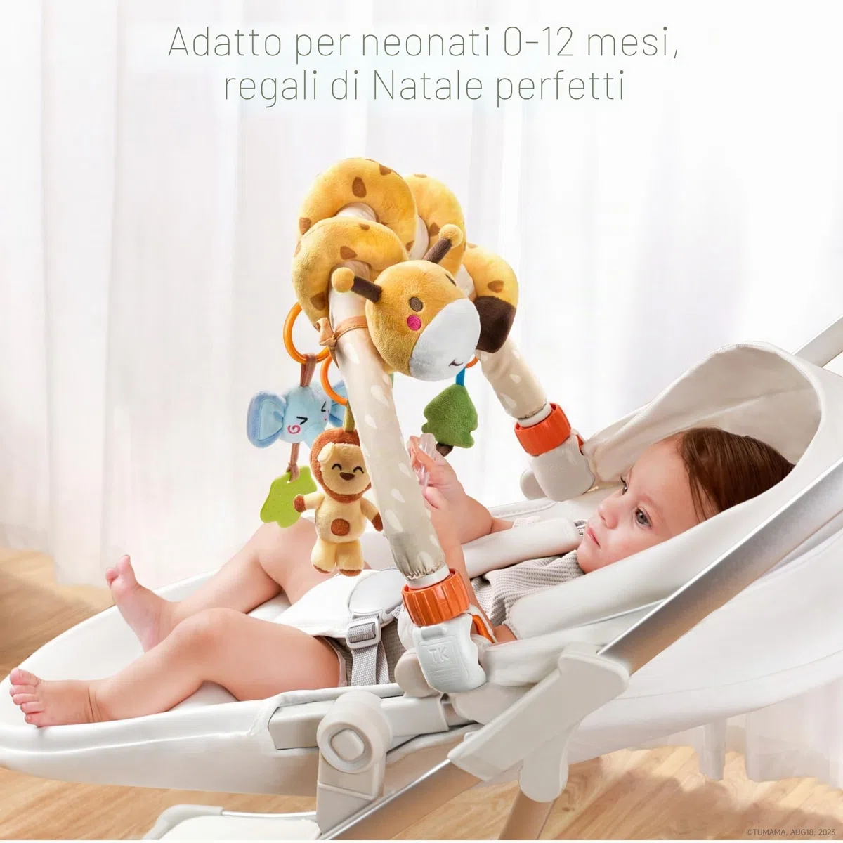 TUMAMA 2-In-1 Giochi Spirale Passeggino e Arco Viaggio Per Neonato 0 3 6 9 Mesi, Peluche Serpente Passeggino Giocattolo Gioco Per Neonati Bambina Ragazzo, Auto Carrozzina Attività Con Sonaglio Teether