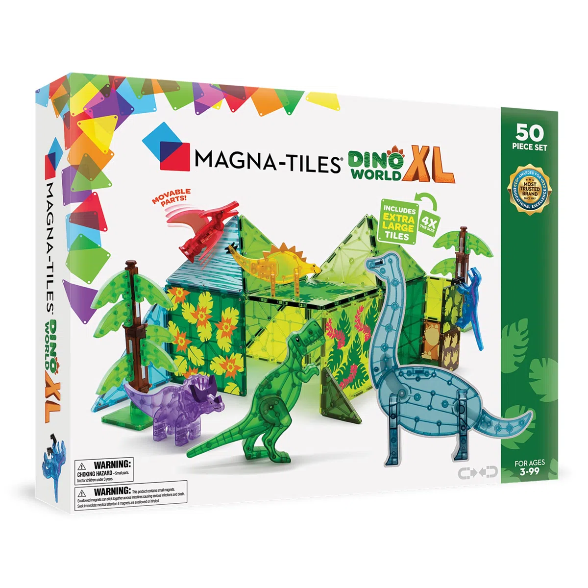 Magna-Tiles - Dino World XL Set - Magnetico Speelgoed 50 pezzi