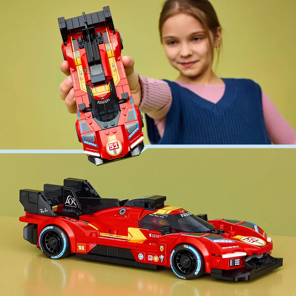 LEGO Speed Champions Ferrari 499P Macchina Giocattolo - Modello STEM di Auto da Corsa con Minifigure da Collezione - Gadget Sportivo Regalo per Bambini da 9 Anni in su e per Fan dei Motorsport - 77261