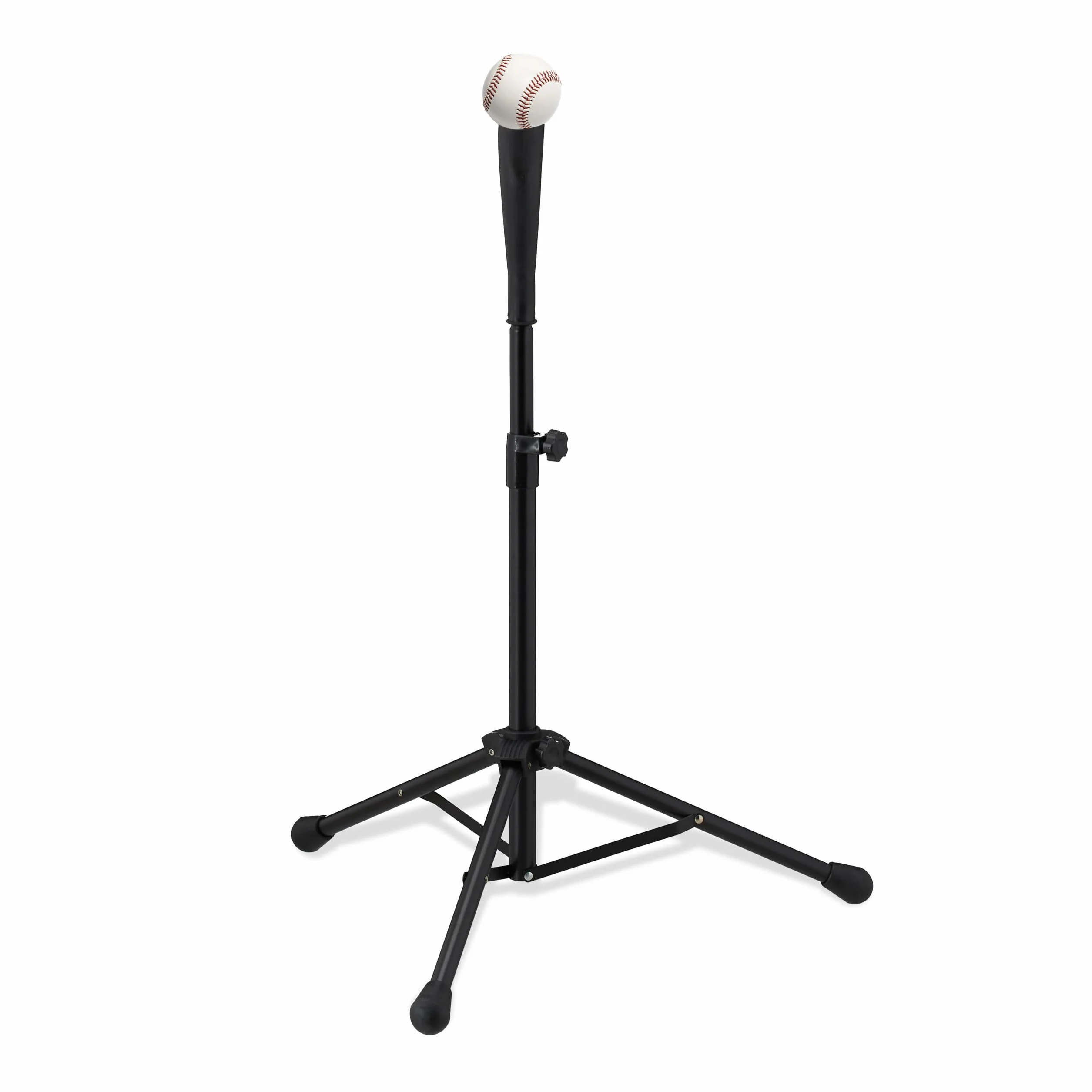 Relaxdays Batting Teeper Baseball e Softball, Ausilio per la Battuta Supporto Regolabile in Altezza da 72 a 121 cm, Nero