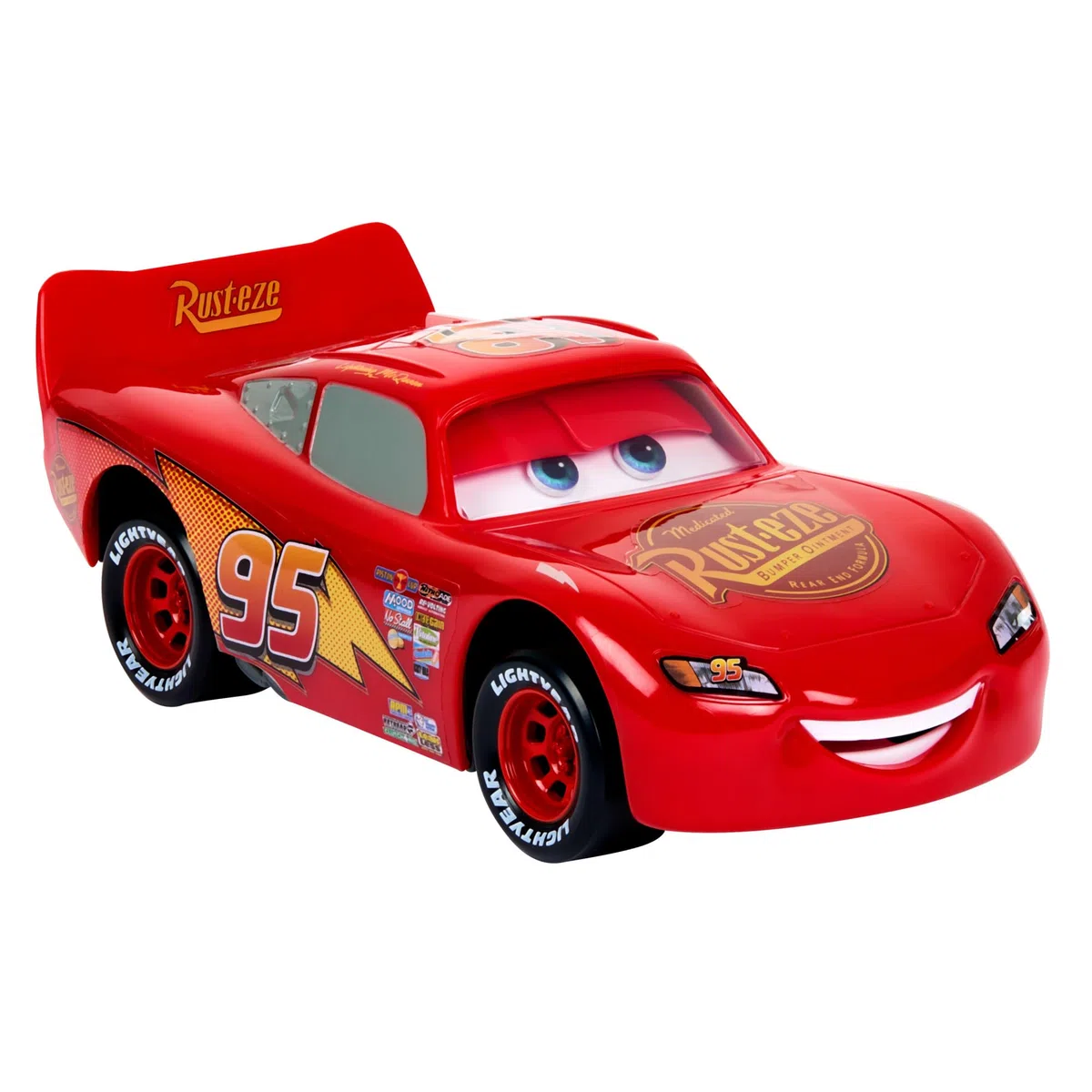 Mattel Disney Pixar CARS Veicoli Scattanti - Saetta McQueen, macchina da spingere con occhi e bocca che si muovono e cambiano espressione, ispirato al film, giocattolo per bambini, 3+ anni, HPH64