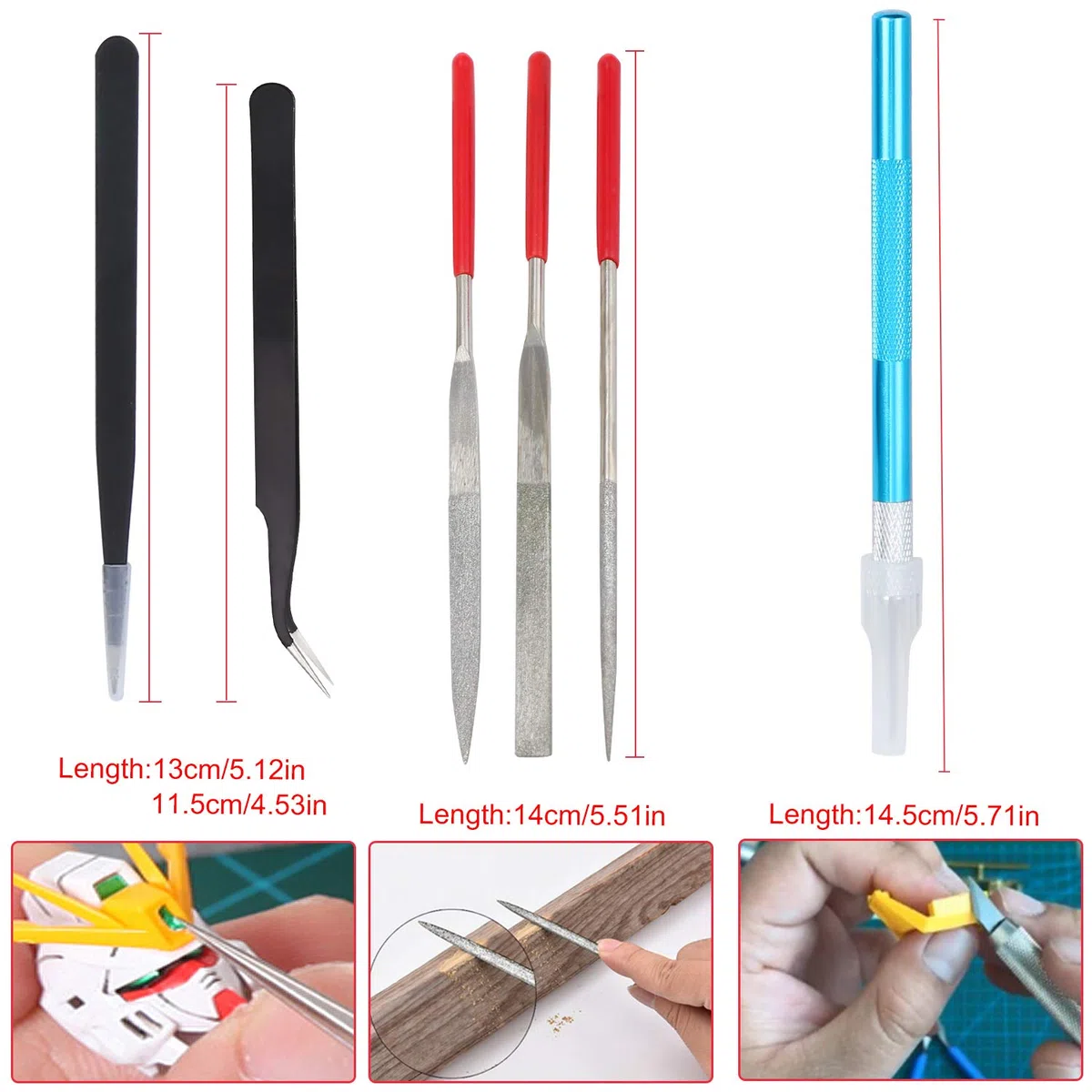 17PCS Kit di Strumenti per Modellismo Gundam, Modello Gundam Strumenti di Base, Hobby Building Craft Set per la Riparazione e Il Fissaggio di Modelli