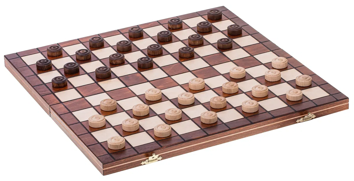 SQUARE - Dama - 100 Caselle - Legno - 40 x 40 cm - Checkers