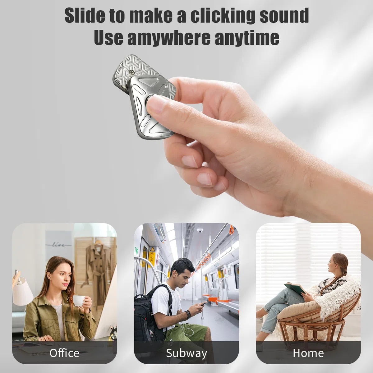 7JI EDC Fidget,Metal Fidget Toy,Giocattolo Antistress,Push Slider Card,Ispirazione,Design Elegante,Cursore in Metallo,Adatto per ADHD e Ansia