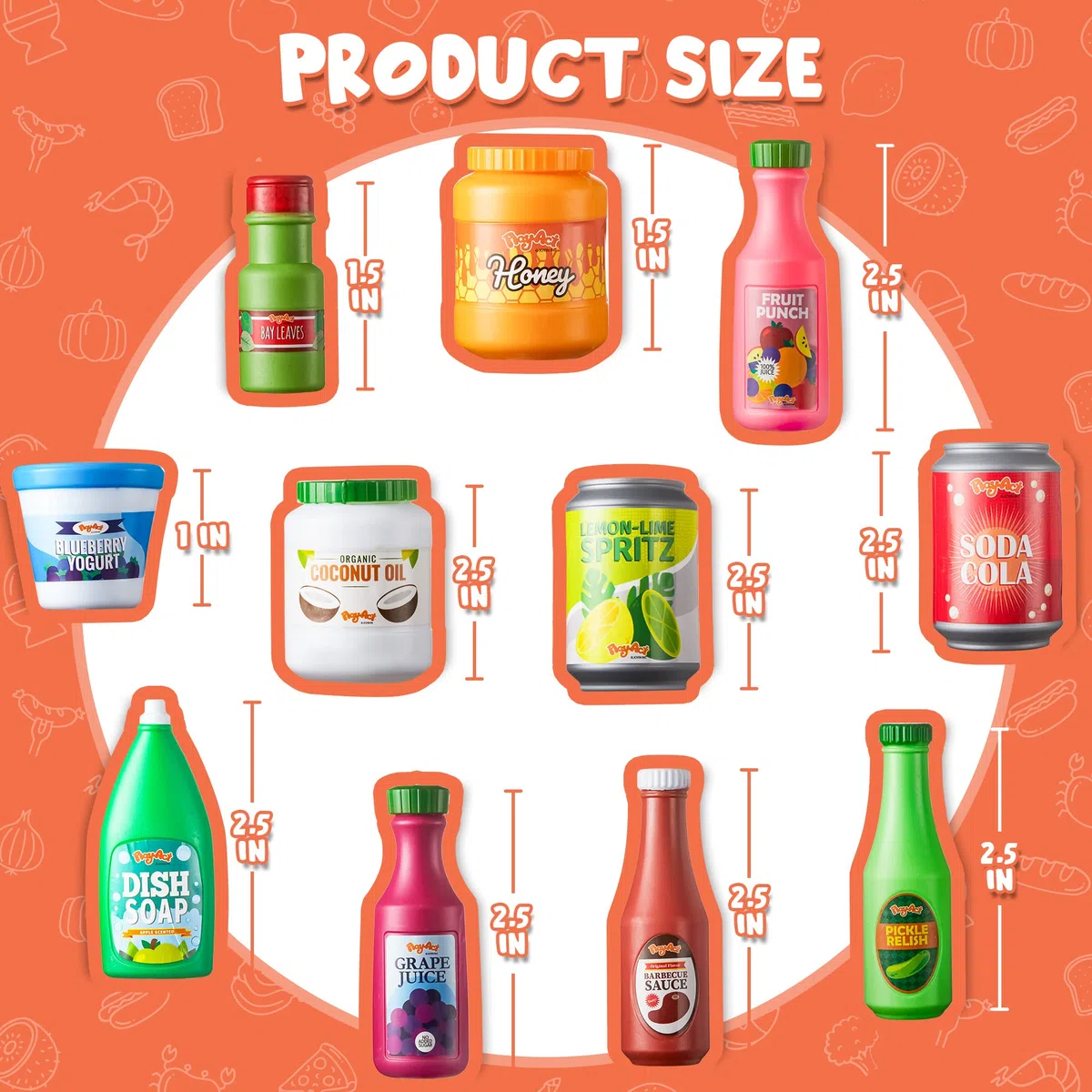JOYIN 30 Pezzi Giocattoli per Bambini in Plastica Giocattoli Alimentari Scatole della Spesa, Giochi di Imitazione Accessori da Cucina, Cibo Finto Regali per Bambini e Giocattoli al Coperto