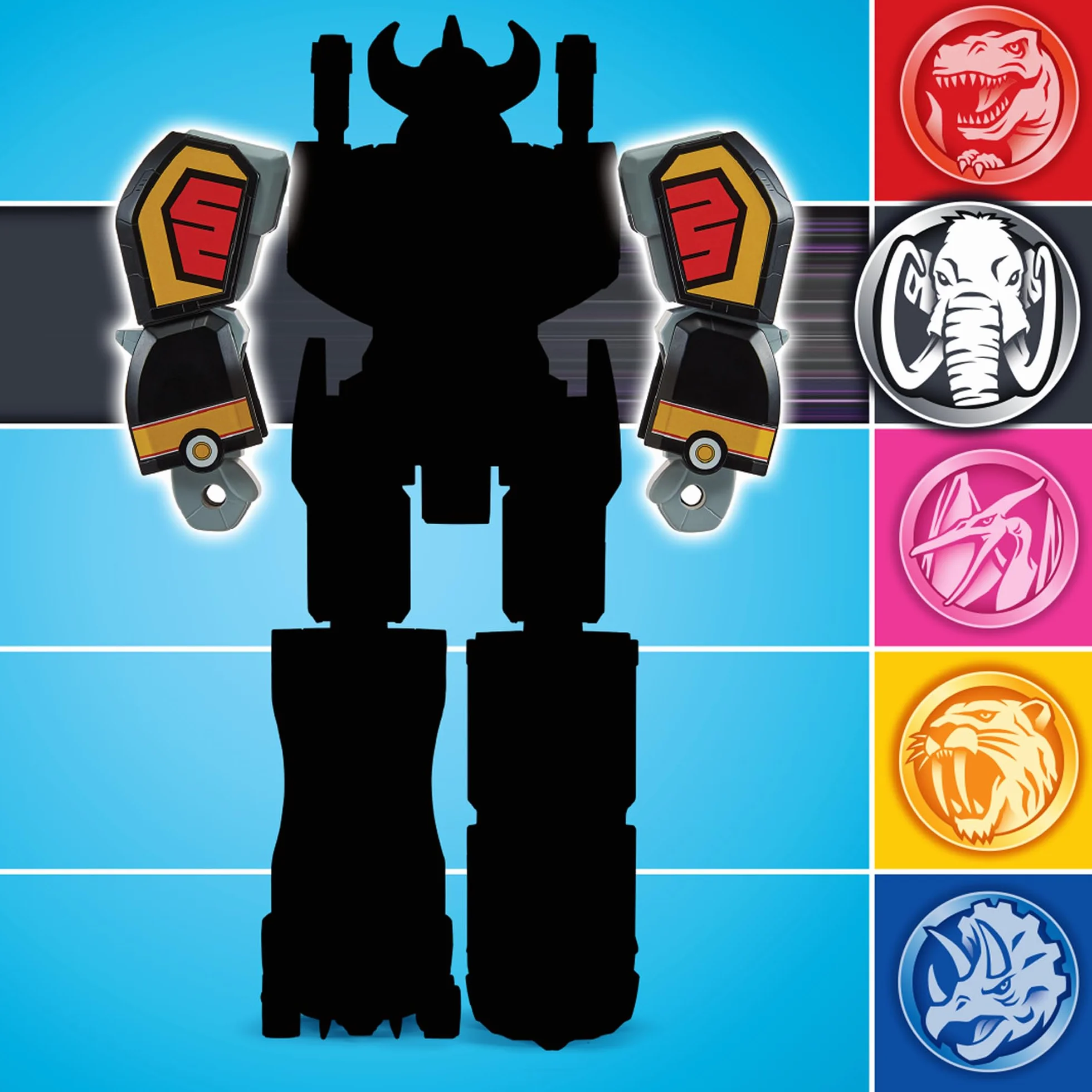 Power Rangers - Collezione Megazord, Zords articolato combinabile, statuetta, 20 cm, modello Mastodon Dinozord, per bambini dai 4 anni, PWG002