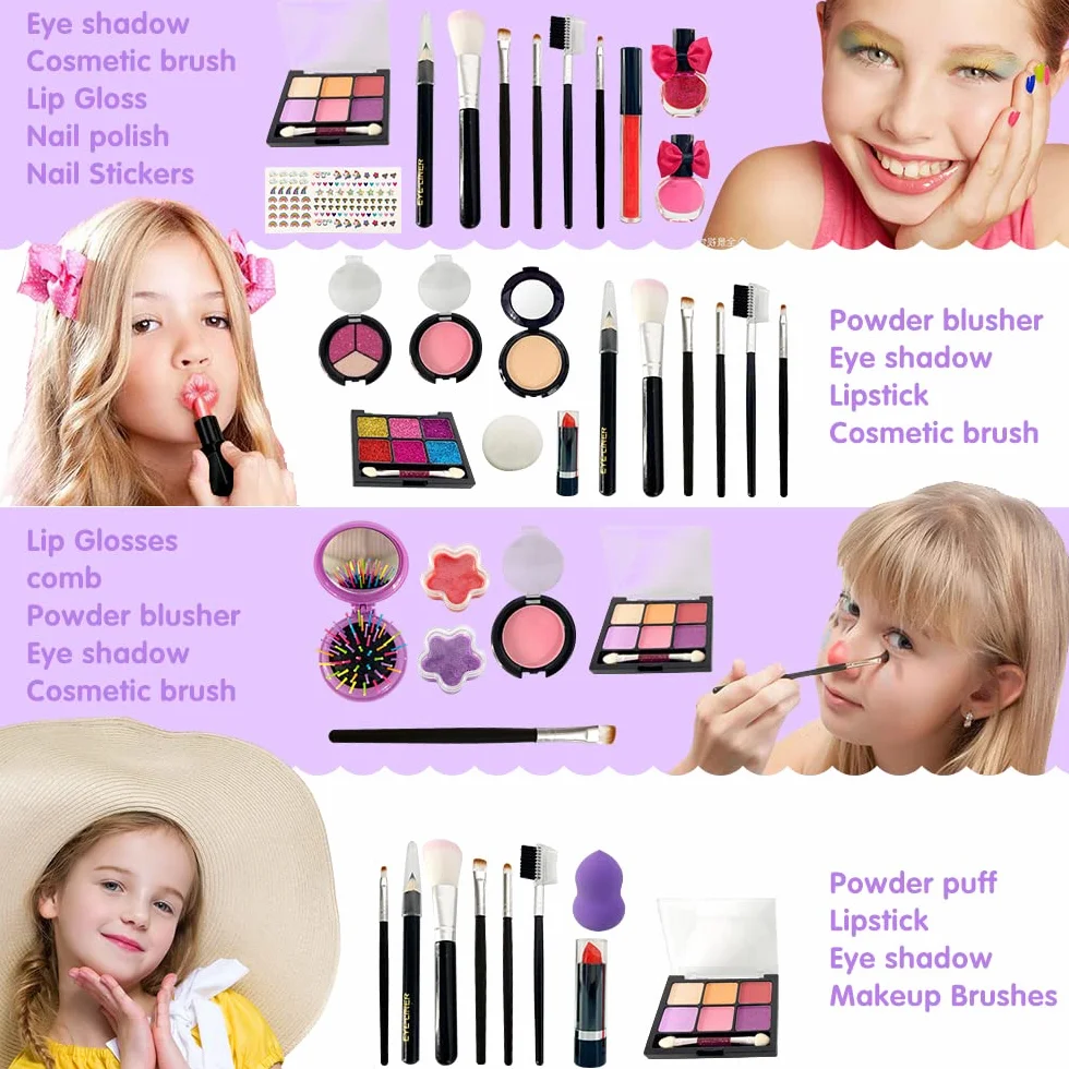 XINGGANG Trucchi Bambina Set, 27 Pezzi Valigetta Trucchi Unicorno Bambina, Sicuro e Lavabile Set Trucchi Bambina, Giochi Bambina, Natale, Compleanno, Regali per Ragazze dai 4 ai 12 Anni