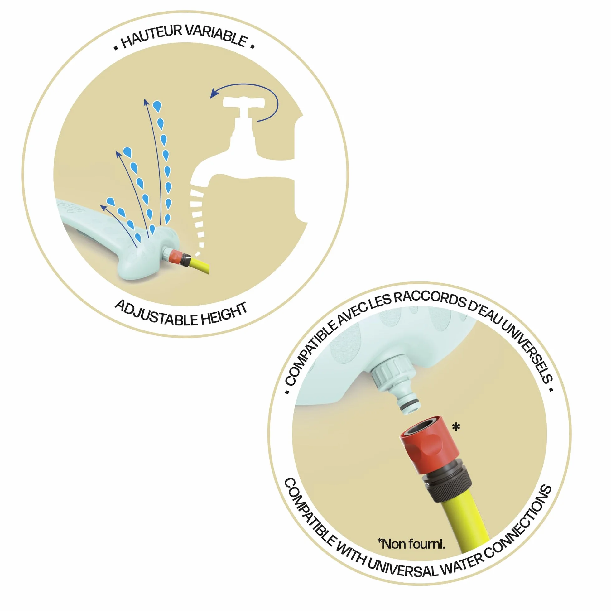 Smoby Life - Splashy Way - Gioco d'acqua - Da solo o con scivolo - Compatibile con la nostra gamma - Materiale riciclato - Dai 2 anni in su - Prodotto in Francia