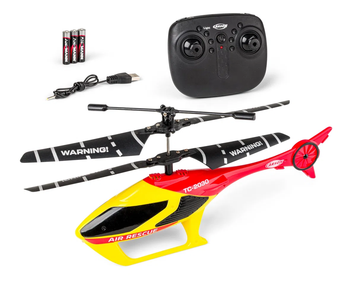 Carson Cyber Copter Rescue 2.4GHz 100% RTF – Elicottero, per principianti, RC Heli, giocattolo radiocomandato, telecomandato