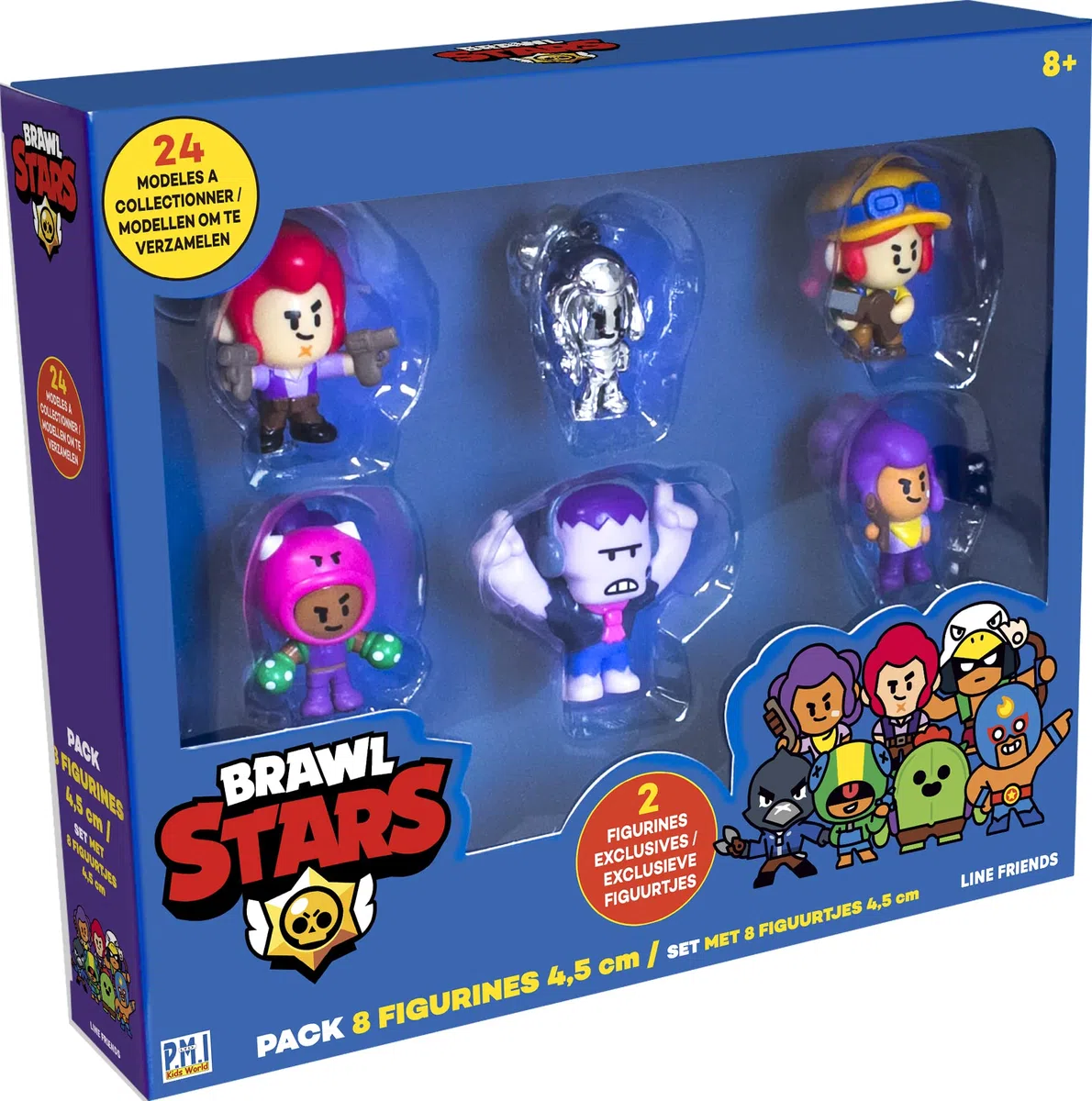 Lansay Brawl Stars - Confezione da 8 statuette da 4,5 cm, con personaggi dei videogiochi, da 8 anni