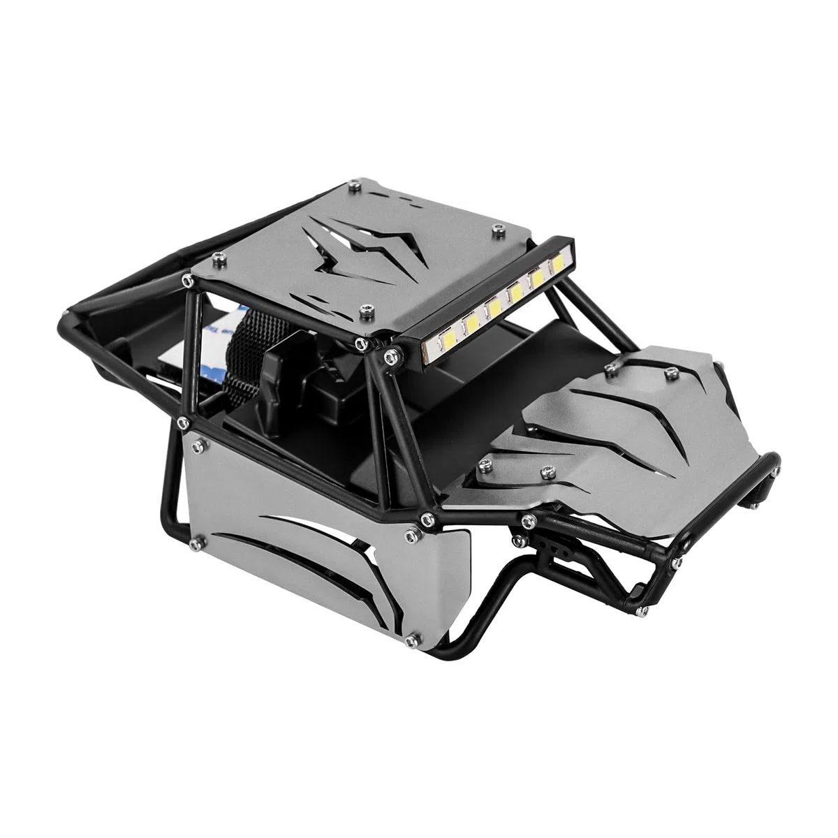 INJORA Nylon Rock Buggy Scocca Pannelli Alluminio Kit Telaio per 1/24 RC Crawler Car Axial SCX24 C10 JLU Bronco Base Camp Upgrade Parts，Grigio