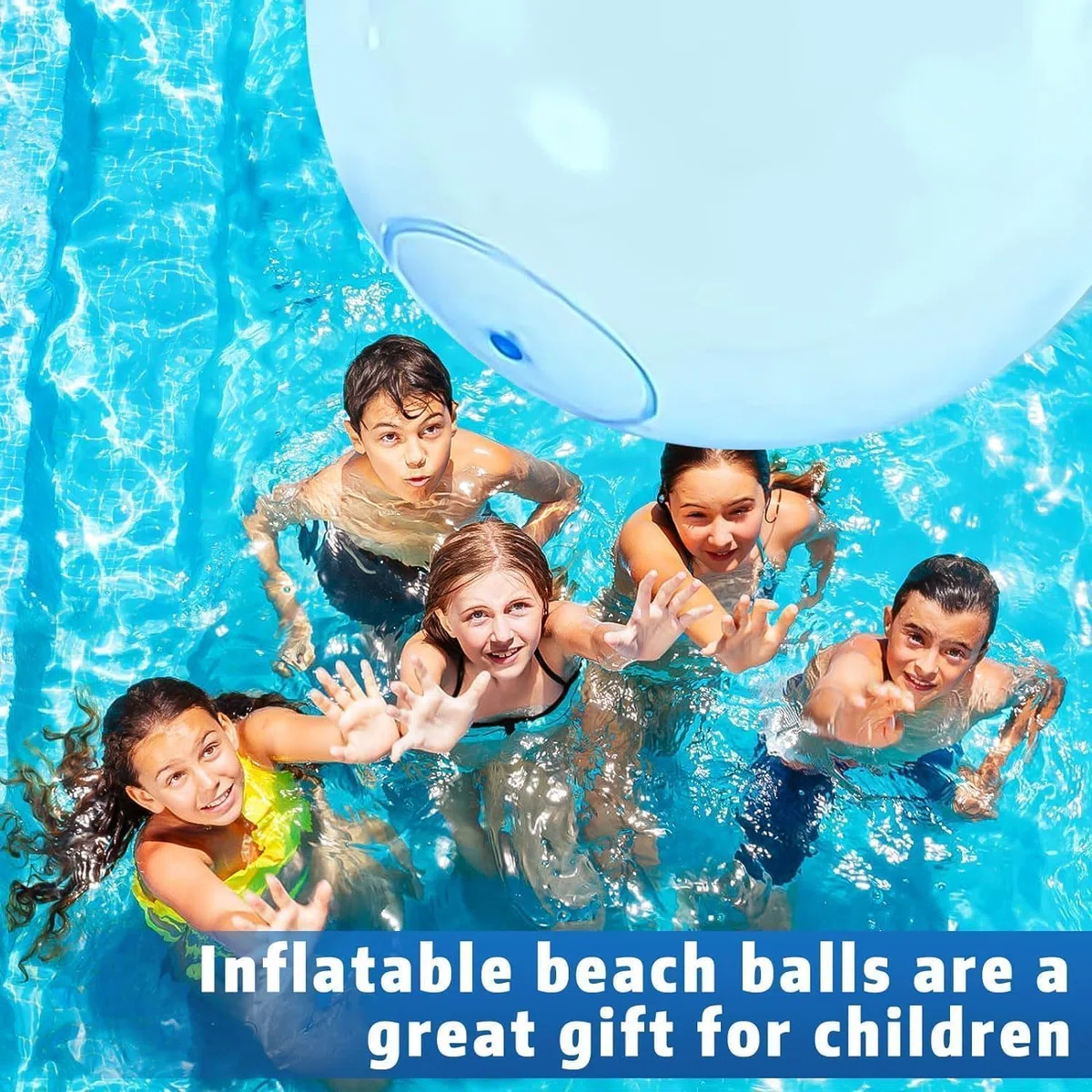 Palla ad acqua gonfiabile, 119 cm, trasparente, grande, riutilizzabile, per bambini e adulti, resistente agli strappi, per spiaggia, giardino, piscina, feste all'aperto (A)