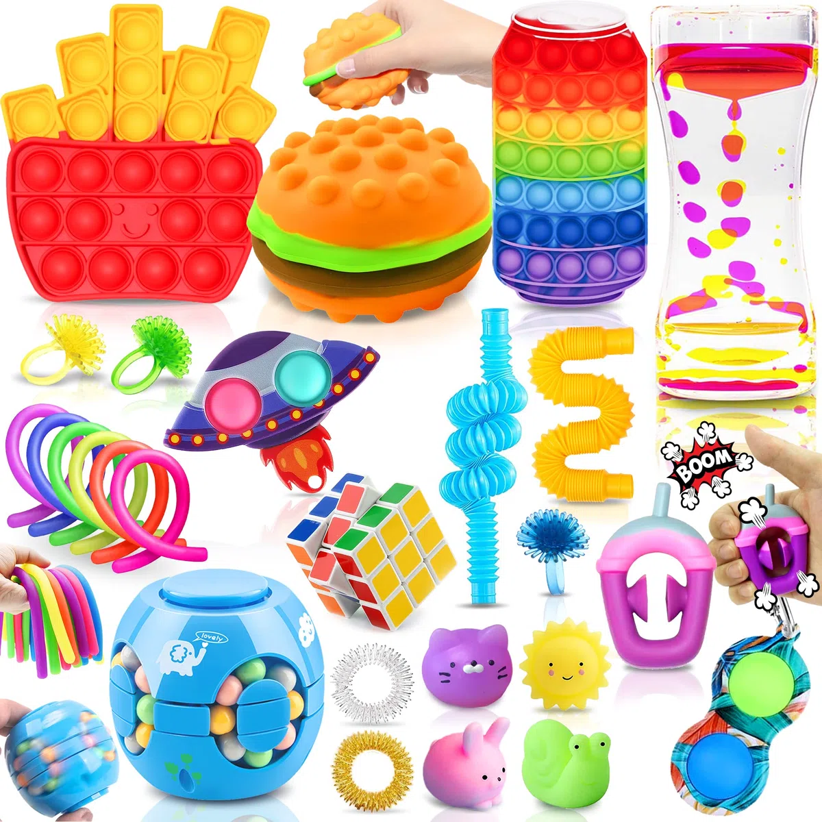Paochocky Fidget Toy Set, 26 Pezzi Fidget Toys Pack, Fidget Toys Set Fidget Toys Box Giochi Sensoriali Anti Ansia e Stress è Adatta per Adulti e Bambini, può Essere Usata Come Regali per Feste