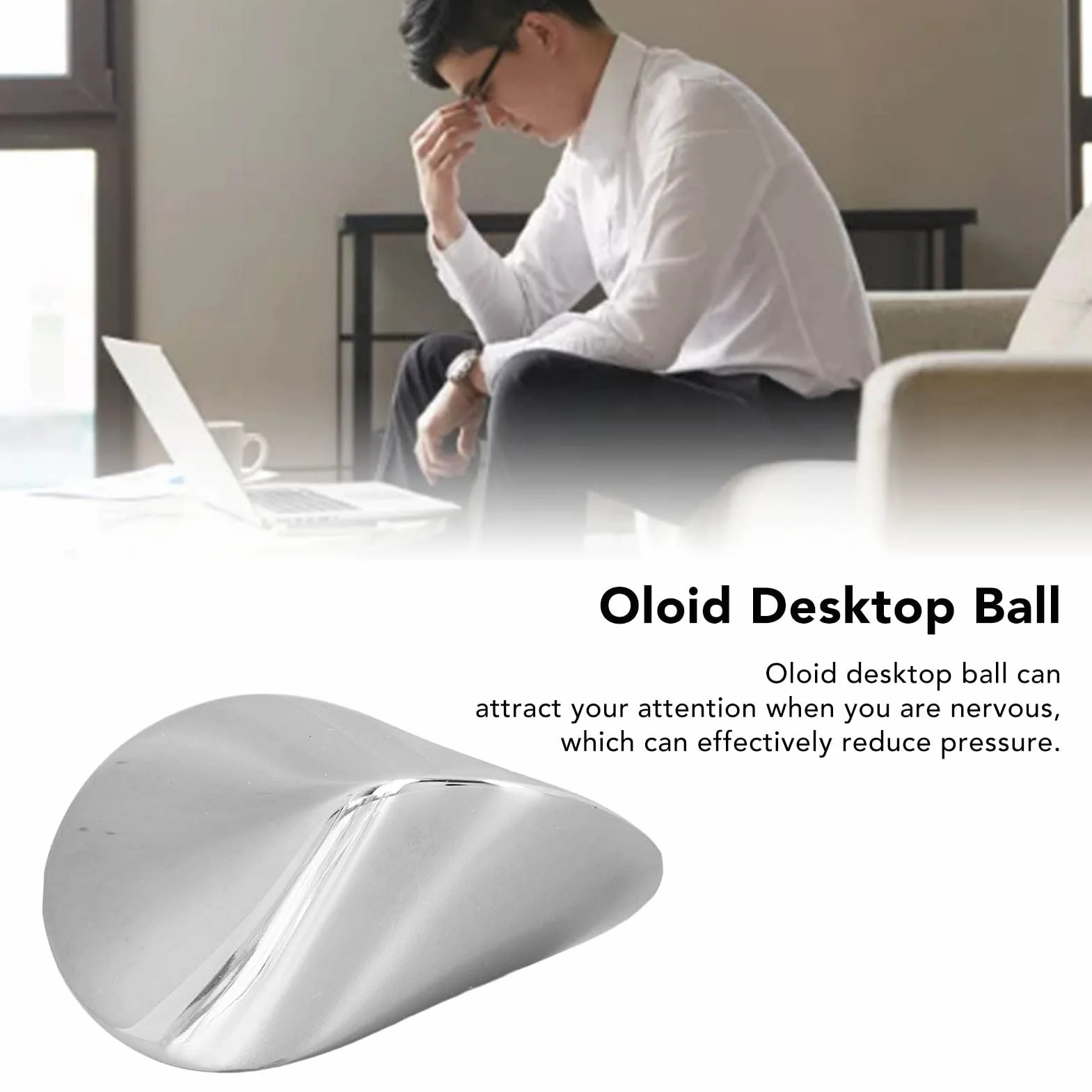 Giocattolo da tavolo Oloid, ridurre la pressione elegante bella geometria a forma di giocattolo Oloid, acciaio inox robusto durevole scultura da tavolo portatile