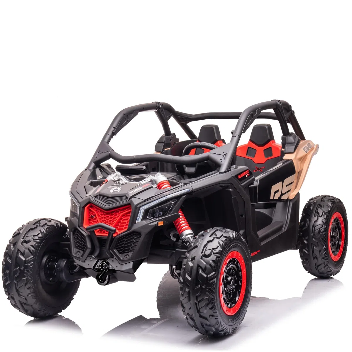 FINOOS Macchina Elettrica per Bambini Can-Am Maverick 24V Fuoristrada 2 Posti Maxi Buggy, 4x 200W Motore con Telecomando e Ampio Sedile, Batteria: 24V7AH, 3-8 anni (RS-Versione)