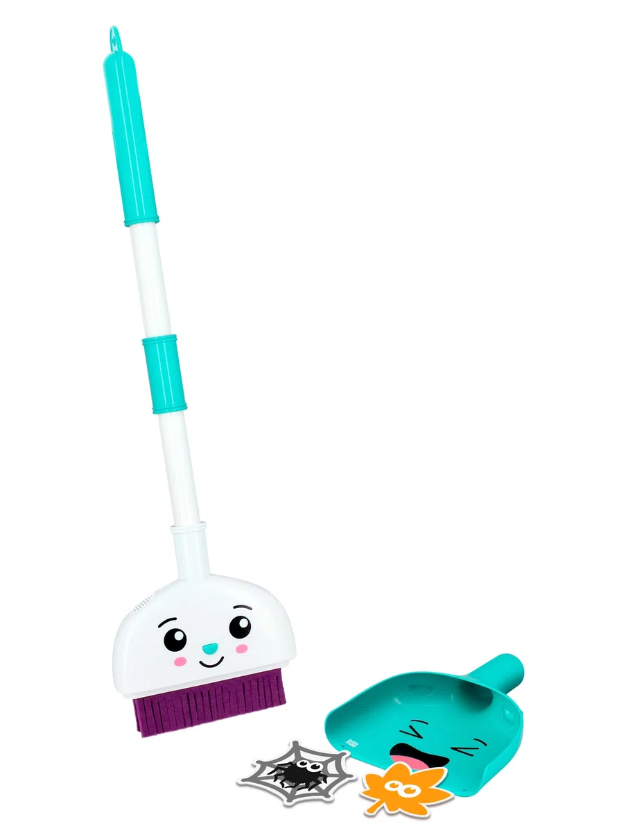 Infini Fun - Lulu Le Scopa Rigolo - La Prima Scopa Che Parla Quando spazza! - Set Completo di Scope, Pala e polveri Divertenti - Giocattoli d'imitazione per Bambini dai 2 Anni