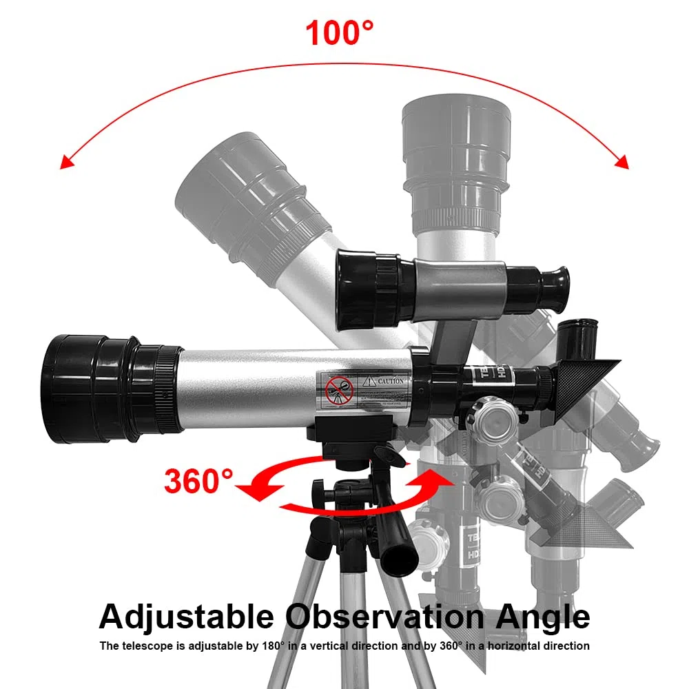 Telescopio per Bambini 60mm Telescopio Astronomico con Treppiede Telescopio Portatile Regolabile Giocattolo per Bambini Adolescenti