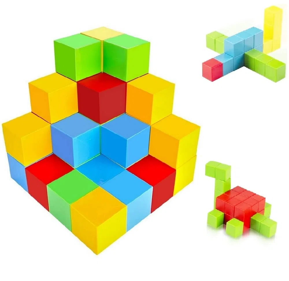 Giocattoli da Costruzione Magnetici, 40Pcs Blocchi magnetici, Cubi Magnetici 3D per Bambini, kits di costruzione educativa prescolare,Regalo Giocattolo Magnetico per 3+ Ragazzi e Ragazze