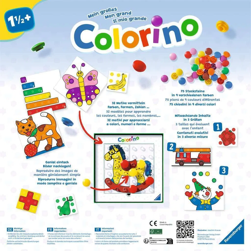 Ravensburger 20959 Il mio grande Colorino, gioco educativo in crescita, così impara i colori un gioco da ragazzi, il classico dei giochi per bambini dai 1,5 anni in su