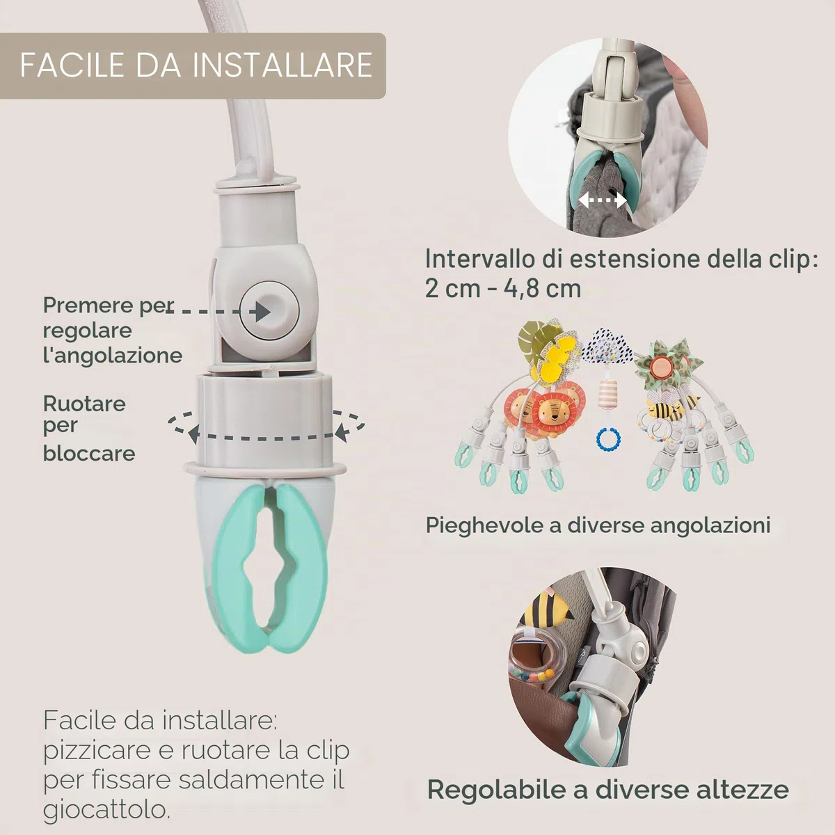TAF TOYS 12795 - Arco per passeggino Savana