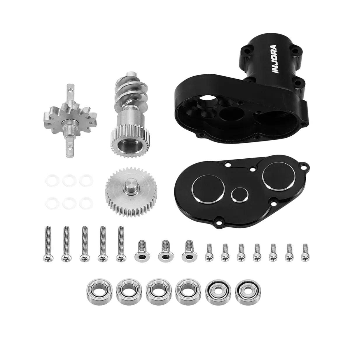 INJORA Kit Trasmissione in Alluminio per Upgrade Axial SCX30 1/30 (Richiede assemblaggio)