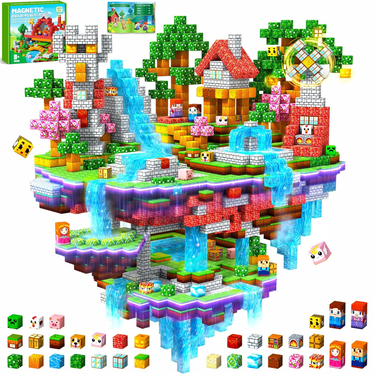 Subtail 507 Pezzi Costruzioni Magnetiche per Bambini, Blocchi Magnetici, Magneti Bambinii, Giochi per Bambini Giochi Montessori 3-10 Annii, Pasqua Regalo di e Compleanno per Ragazzi e Ragazze