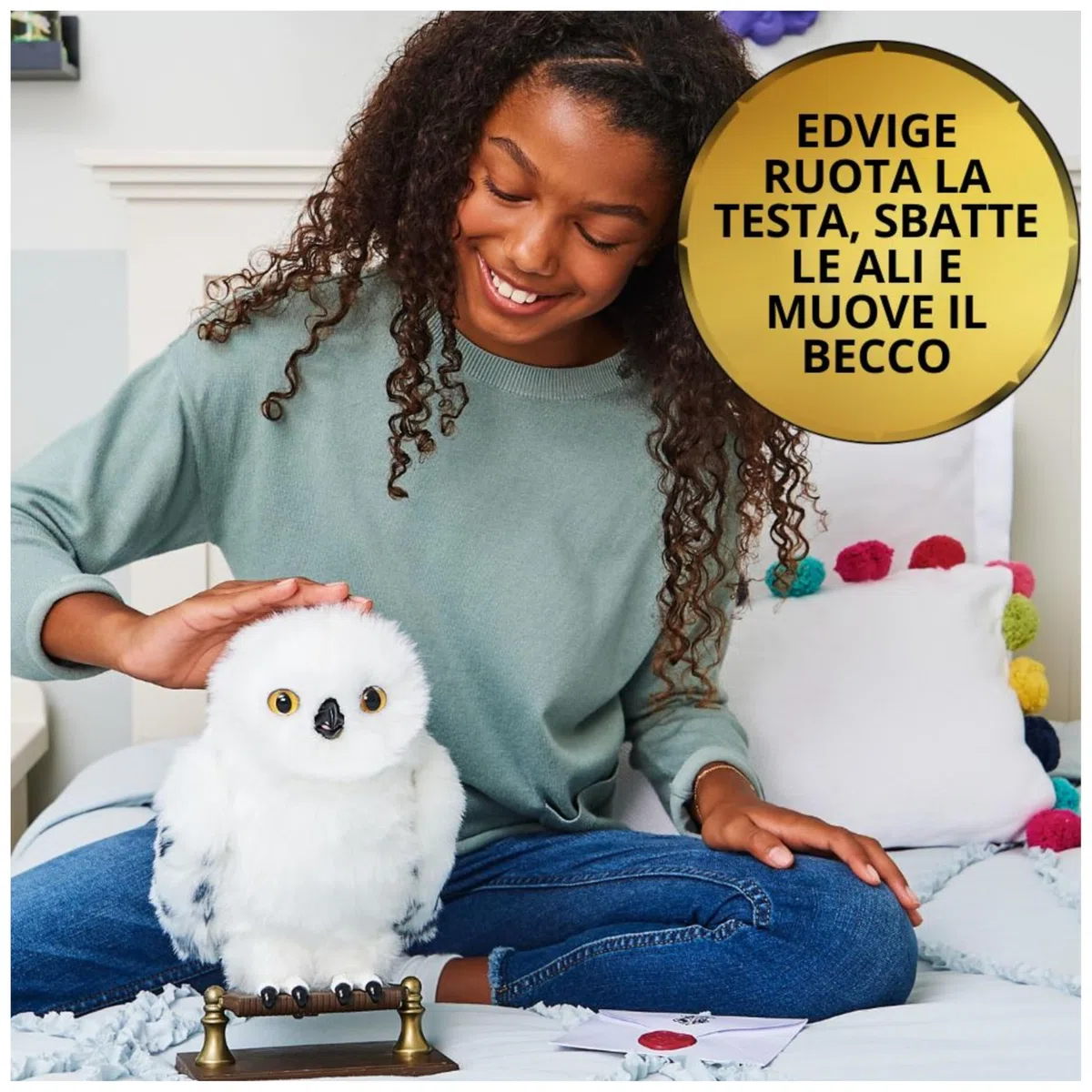 Wizarding World | Civetta Edvige interattiva di Harry Potter | 15 suoni e movimenti | Reagisce al tatto e alla voce | Peluche interattivo per bambini dai 5 anni in su