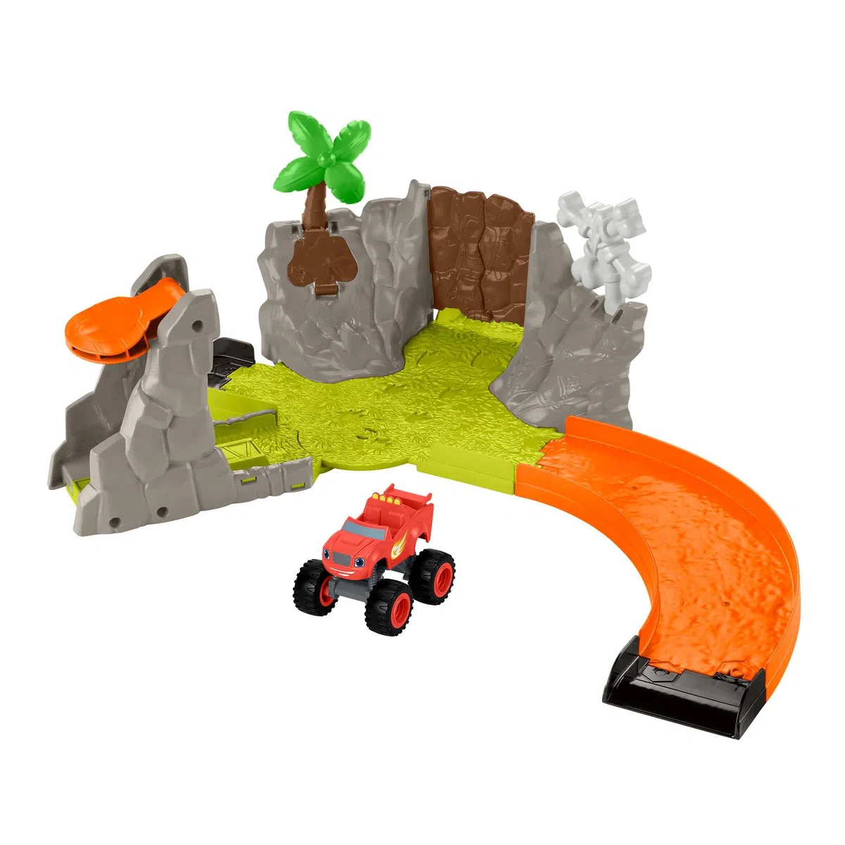 Fisher-Price Nickelodeon Blaze Slam & Soar Blaze – pista da corsa ricca di azione con 3 possibilità di avvio e 3 obiettivi di distruzione, per bambini dai 3 anni in su, HRB31