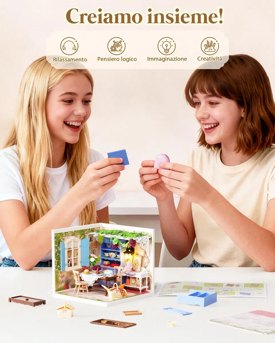 Rolife Super Creator Midsummer Dream Yard, kit fai da te in miniatura, casa delle bambole e oggetti da collezione per action figure, kit di modelli per adulti da costruire, compleanno creativo per