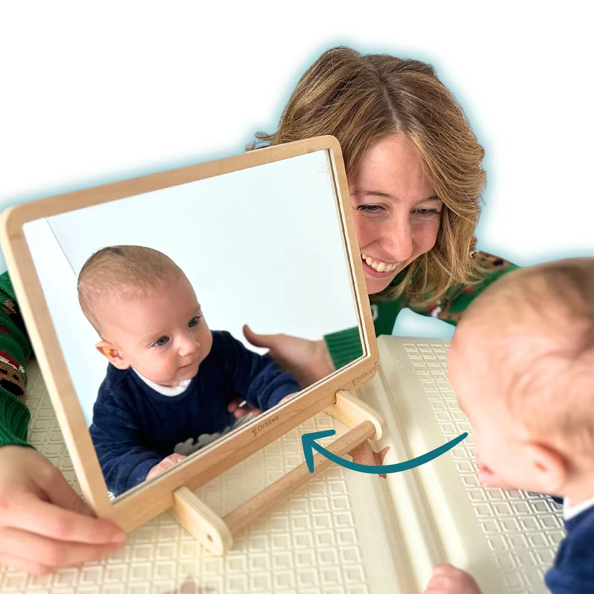 DrSilva Specchio Montessori per Neonati 0-3-6-9-12 mesi Ideale per il Tummy time | Giochi educativi in legno Montessori per bambini
