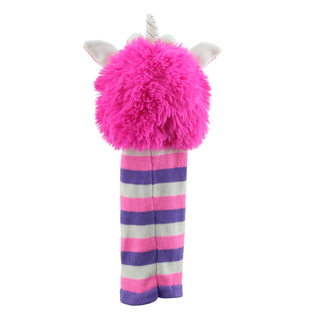 The Puppet Company Twinkle ECO Sockette - Burattino ecologico a forma di unicorno con corno scintillante e design a righe, giocattolo magico interattivo per bambini e adulti, 38 cm