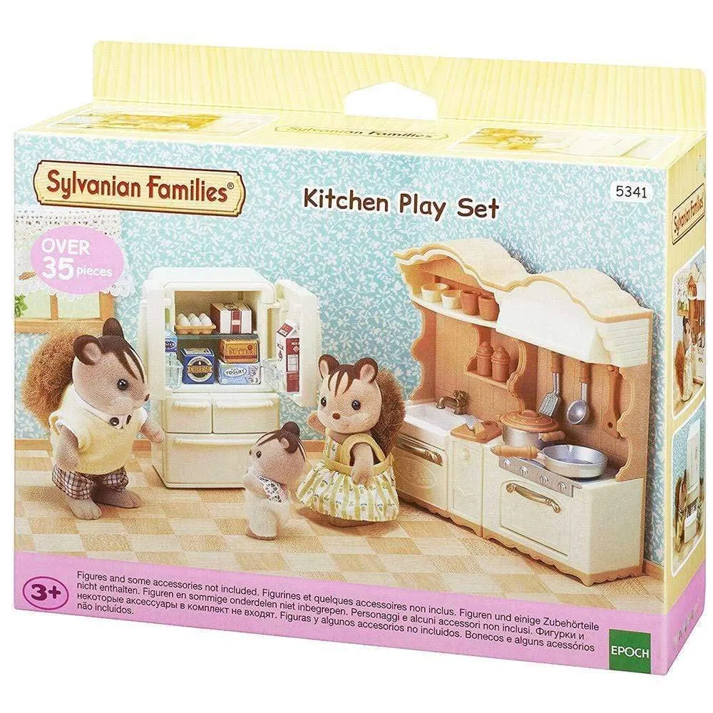 Sylvanian Families - Set Cucina Completo con Oltre 36 Accessori Dettagliati e Mobili per Casa delle Bambole – Modello 5341
