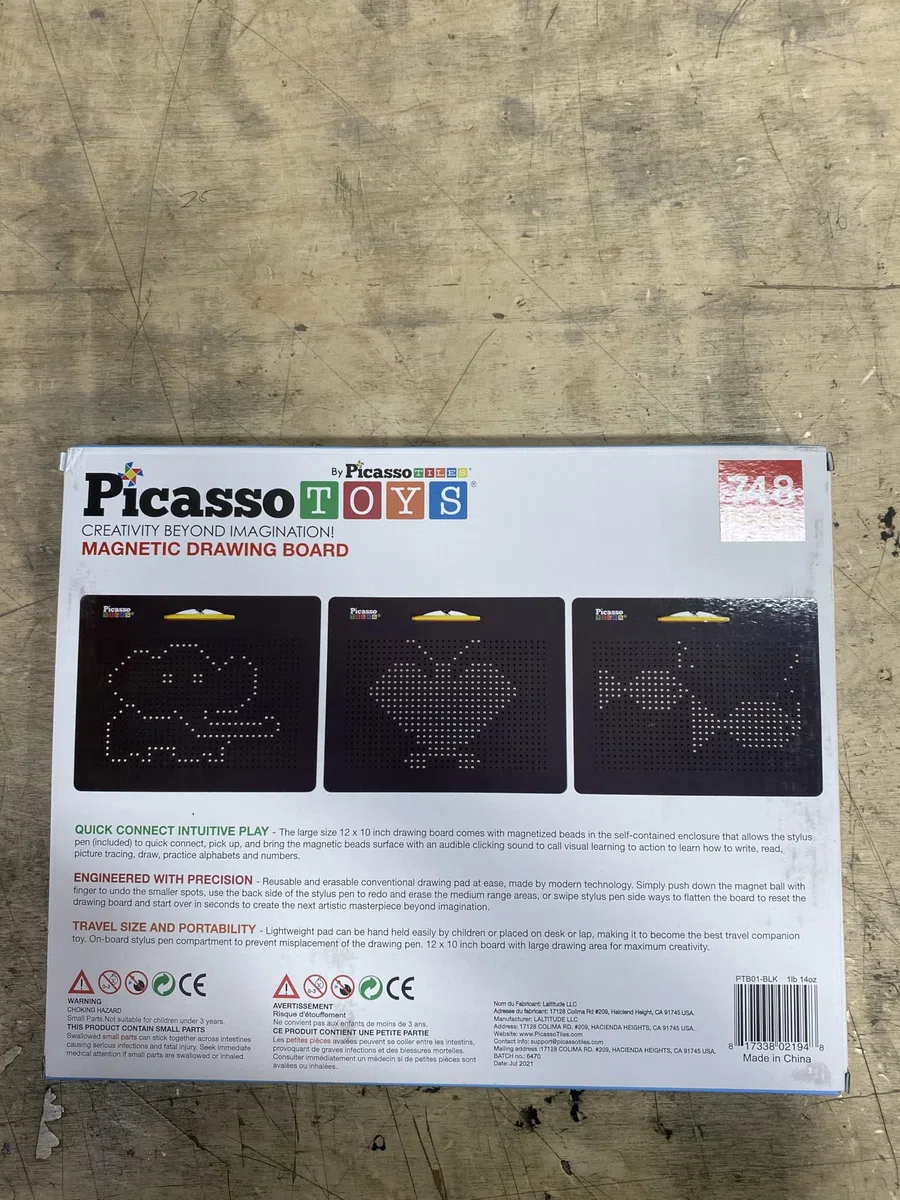 Picasso Toys PTB01 Lavagna da Disegno Magnetica, 30,5 x 25,4 cm, Grande Taglia, 748, per Tablet, Lavagna per Scrivere, Giocattolo educativo, Kit di apprendimento Aperto, Sviluppo del Cervello per