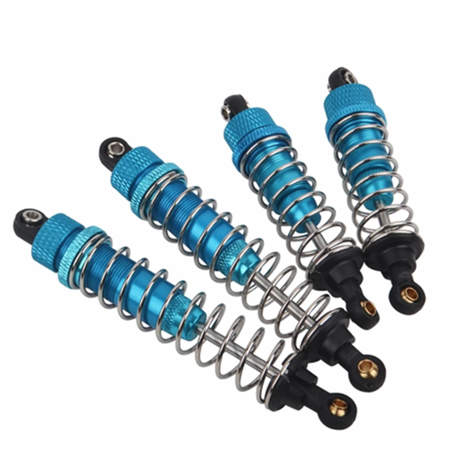 1/10 RC Ammortizzatori anteriori e posteriori, confezione da 4 in alluminio per Tamiya DT-02 DF-02 DT-03 TT-02B 1/10 RC Parti di aggiornamento (blu)