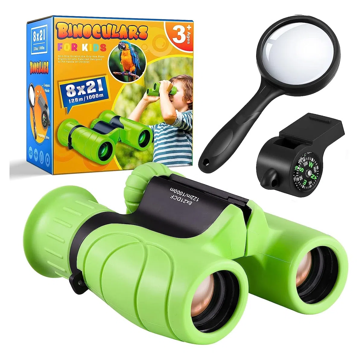 Dislocati Binocolo Bambini, Kit Esploratore 3-10 Anni, Regali 3-10 Anni, Lente Ingrandimento, Giochi Maschio, Bussola
