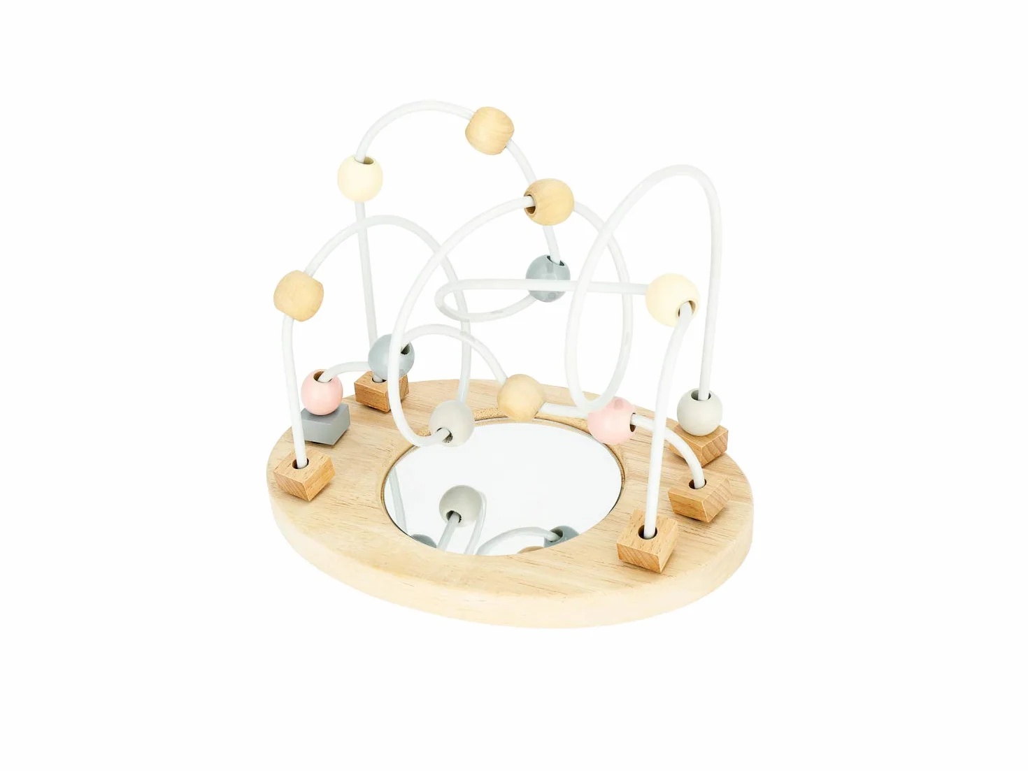 Bieco Labirinti di Perline di Legno con Specchio | Giochi Montessori | Giochi Educativi per Bambini 1 Anno