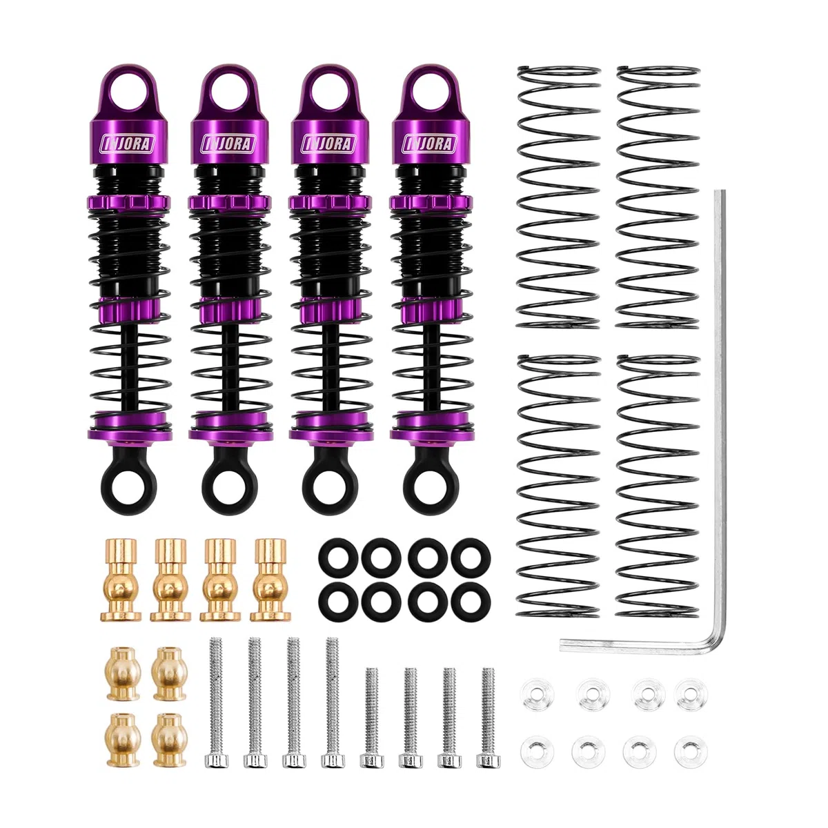 INJORA Ammortizzatori a Olio Big Bore 40mm per Upgrade 1/24 SCX24 FCX24M (Viola)
