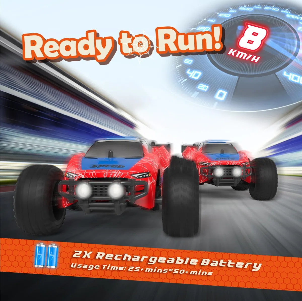 Kizeefun Auto telecomandata, auto RC per 3 4 5 6 7 8 9 anni giochi bambini toy, 2,4 GHz off-road RC crawler 70 minuti di tempo di gioco (2 batterie gratis), regalo di compleanno per ragazzi e ragazze