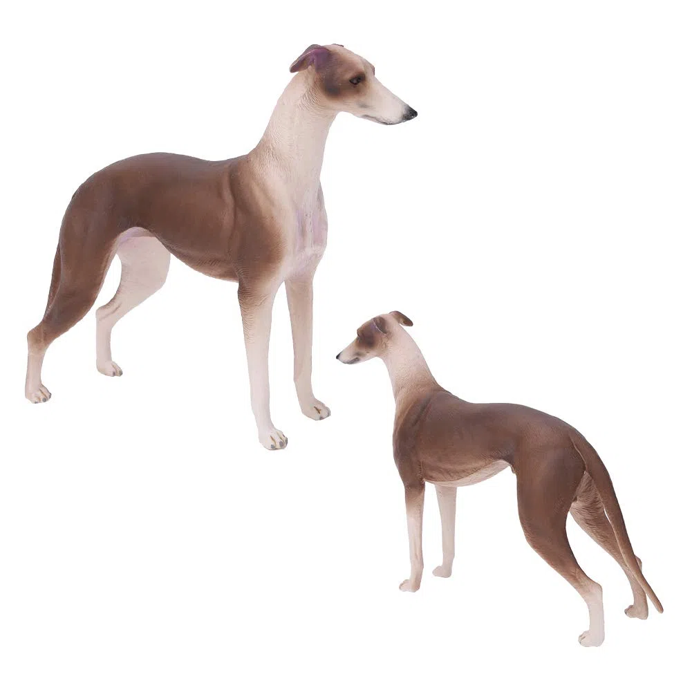 RiToEasysports Modello di Cane Levriero Marrone, Ornamenti di di Levriero di Simulazione Ornamento di Scultura Decorazione Desktop