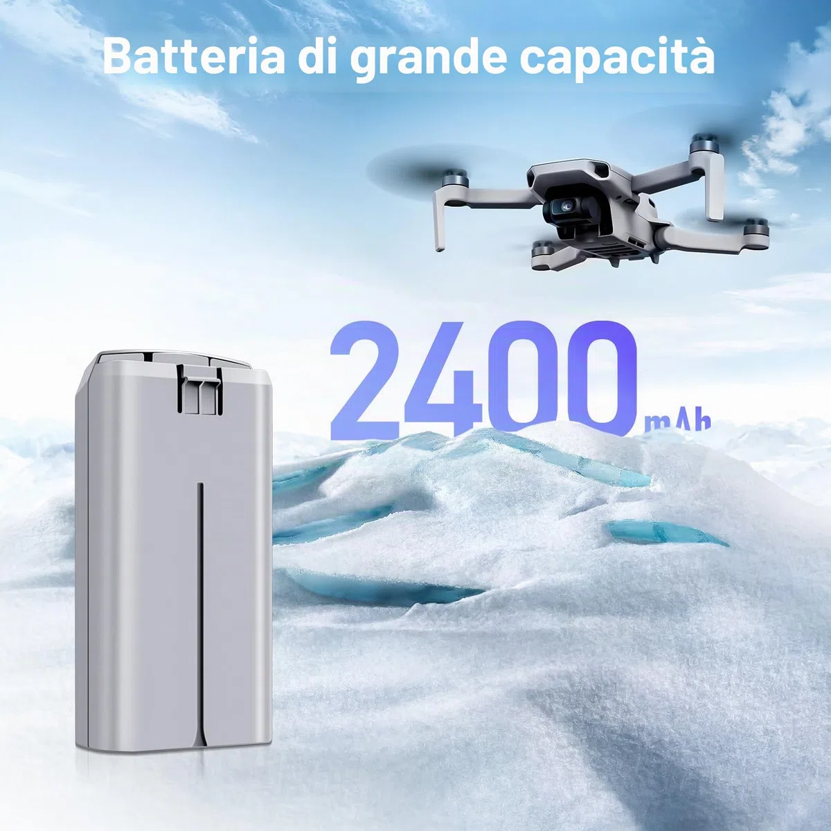 Mini 2 Serie Batteria 1 pezzo 7.7V 2400mAh Batteria di volo intelligente(31 minuti di autonomia massima) Pienamente compatibile con i droni DJI Mini 4K/2/2 SE/SE