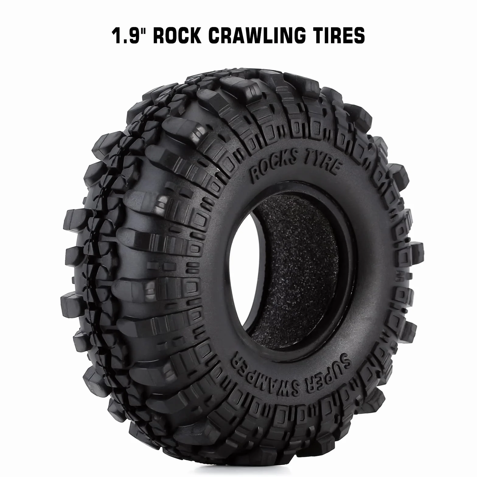 INJORA 4PCS 1,9 Pneumatici in Gomma Ruota per 1:10 RC Crawler Axial SCX10 90046 SCX10 III AXI03007 Tamiya CC01 D90 D110