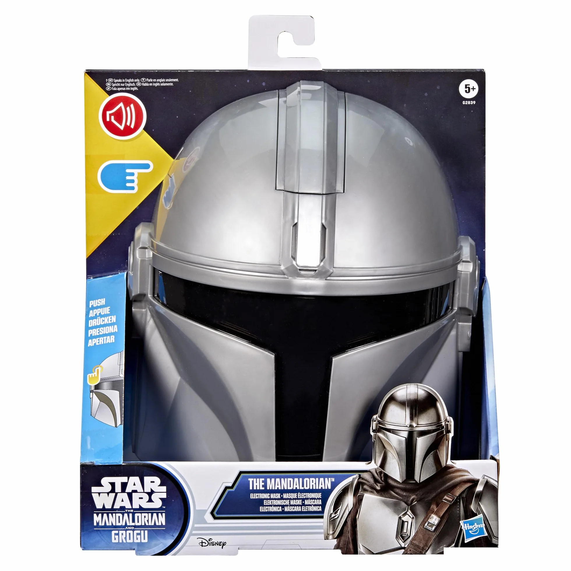 Star Wars Hasbro Maschera Elettronica del Mandaloriano con Frasi ed Effetti sonori, Costume per Bambini e Bambine, Giocattoli per Bambini e Bambine dai 5 Anni in su