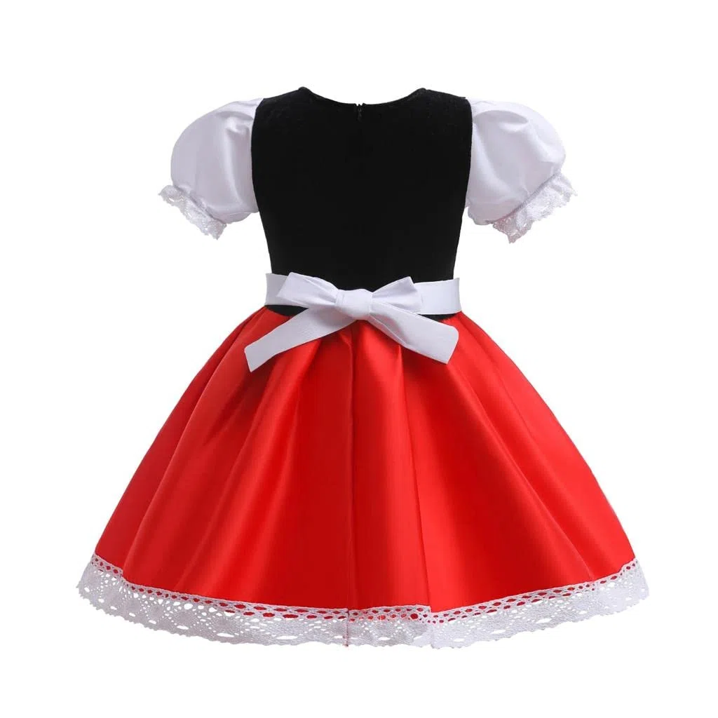 Lito Angels Vestito Costume da Cappuccetto Rosso con Mantello con Cappuccio e Grembiule per Bambina Taglia 2-13 anni