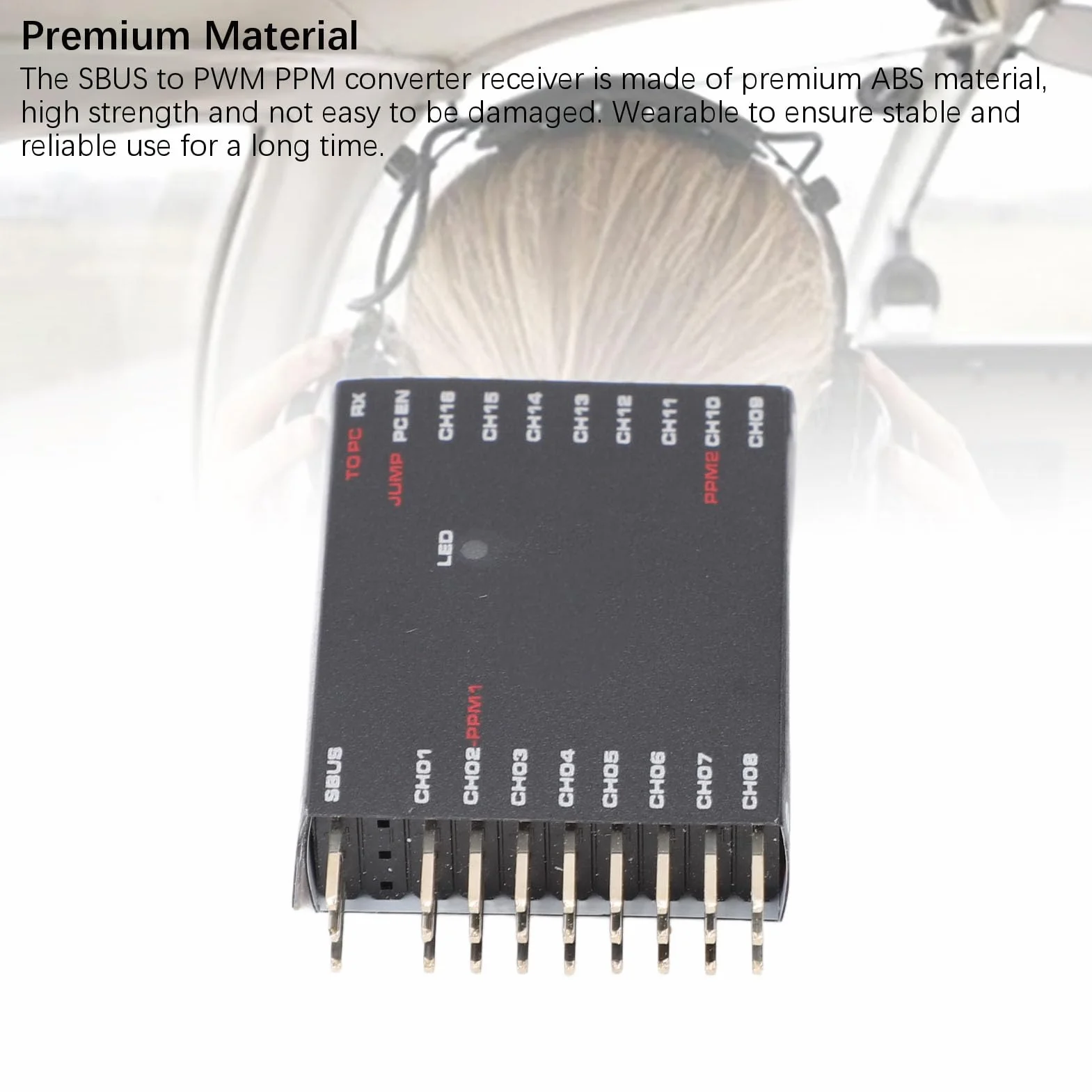 Jectse Decoder da SBUS a PWM/PPM, Convertitore da SBUS a 16CH PWM Fai da Te Convertitore PWM Bidirezionale Ricevitore Trasvertitore di Segnale per Futaba per Frsky per Orange