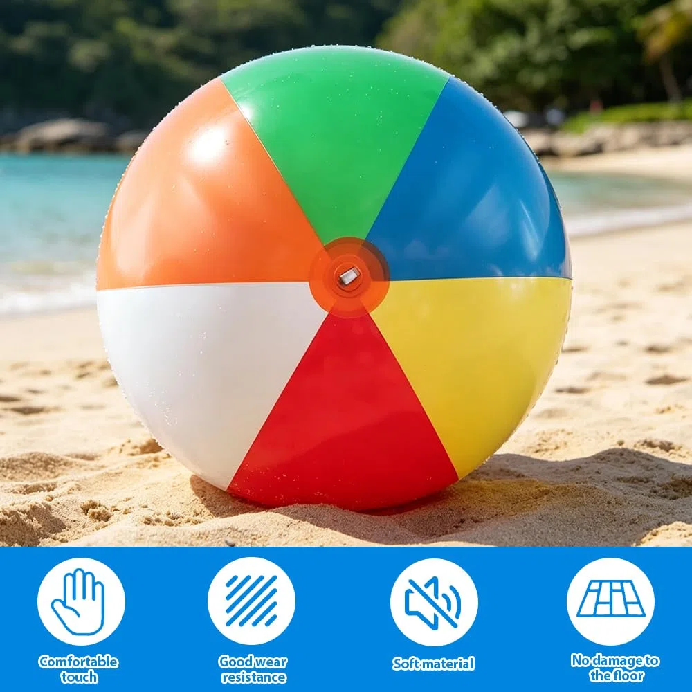 Palline da spiaggia, diametro di 120 cm, gigante gonfiabile, in gomma robusta, gonfiabile con pompa a mano, pallone da spiaggia extra grande, giocattolo per interni ed esterni