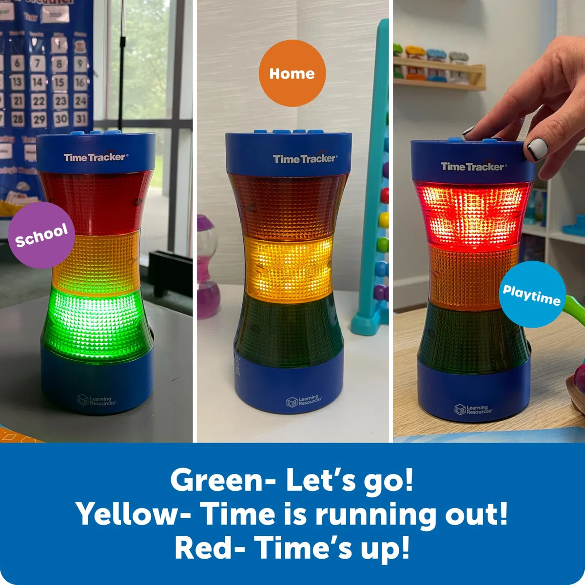 Learning Resources Timer Time Tracker 2.0, dai 5 Anni, Orologio Didattico con Indicatore Visivo e Sonoro, Timer per Aula e Giochi Educativi, Aiuta la Concentrazione
