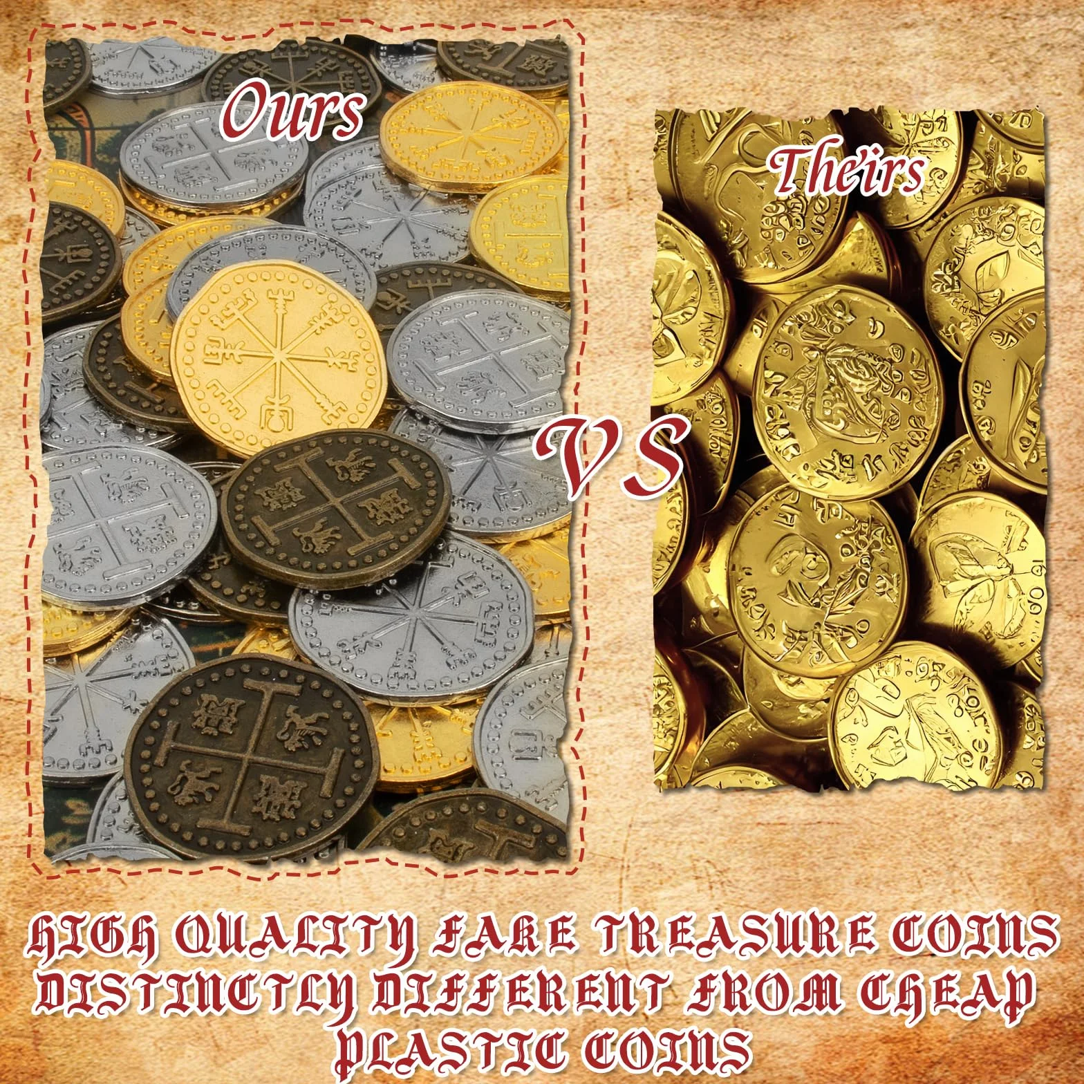 Byhoo 100 Pcs Metallo Pirata Token Set Monete Set Realistico Tesoro Spagnolo Monete per Pirati Scrigno del Tesoro Caccia del Tesoro Cosplay Giocattoli Da Tavolo