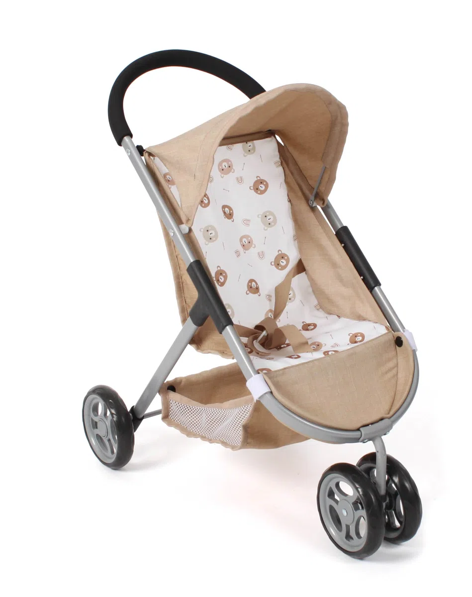 Bayer Chic 2000 Passeggino per bambole Speedy - Orsetto beige - Adatto per bambole fino a 46 cm - Altezza cursore 58 cm
