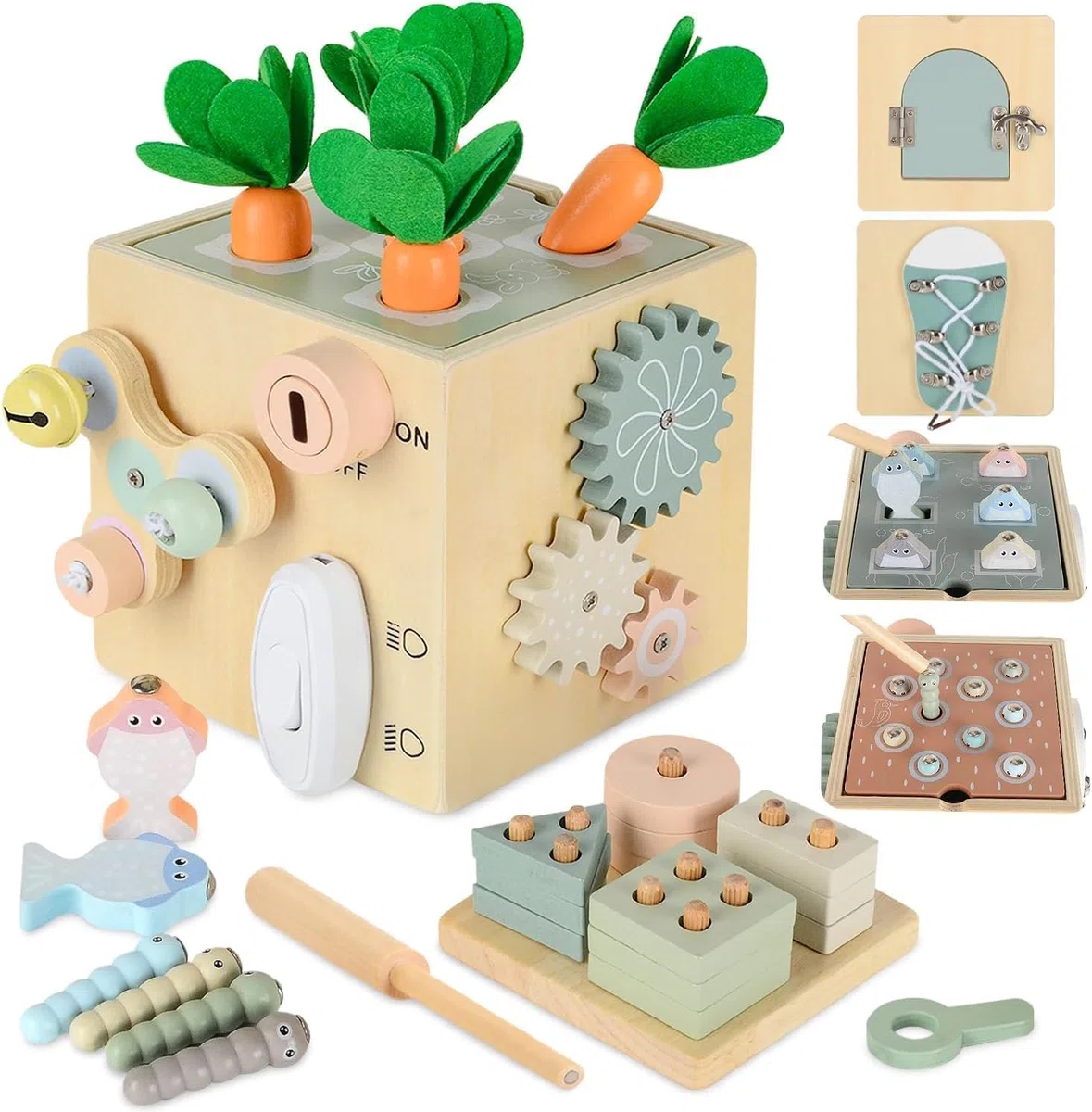 AECHO Giochi Montessori 1 2 3 Anno, Giocattoli Bambino 1 Anno, Giochi Legno Bambini 1 Anno, Regali di Compleanno Natale Pasqua per Bambina Bambino 1-4 Anni